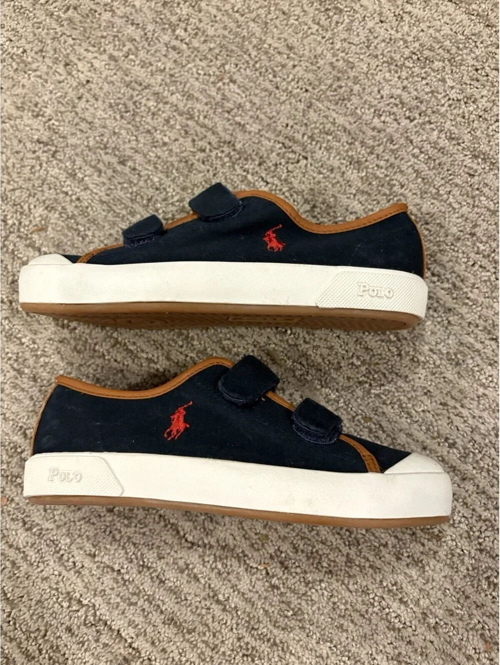 Polo Ralph Lauren Boys Size 13 Forman Navy Blue Sneaker Comfort Low Top